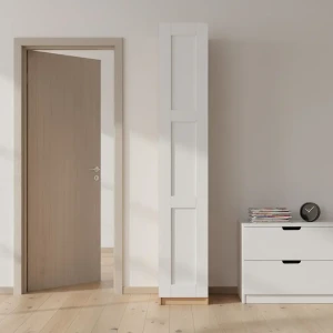 Шкаф распашной Реймс белый с  2 полками, штангой и 2 ящиками 40х232,2х54,5 ЛДСП каркас дуб комано