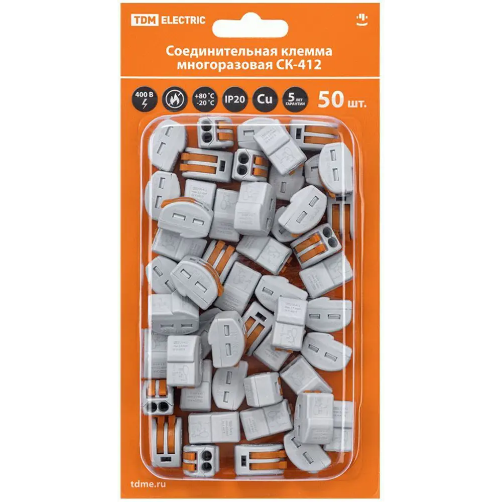 Клемма соединительная TDM Electric СК-412 2-проводная 2.5 мм 50 шт STLM-2128976 - Вид №1