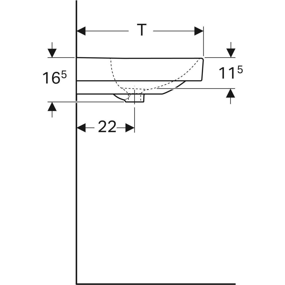 Умывальник с одним окном Geberit SMYLE ARCH-00048781 - Вид №2