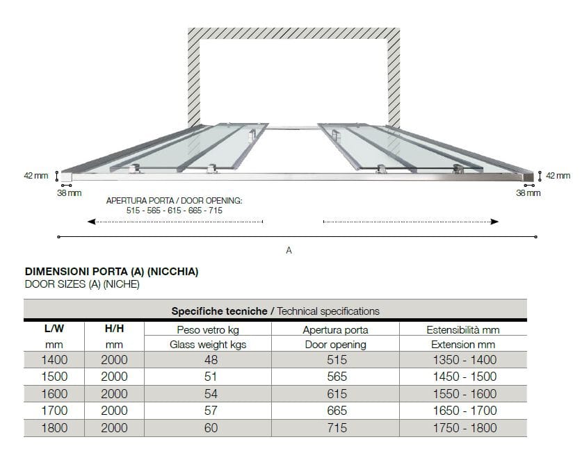Алюминиевая и стеклянная нишевая душевая кабина TAMANACO FPSC57 ARCH-00126597 - Вид №5
