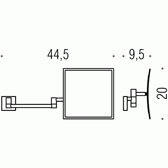 B9754 Contract Настенное косметическое зеркало (3-х кратное) COLOMBO COMPLEMENTI Colombo Design - Вид №2