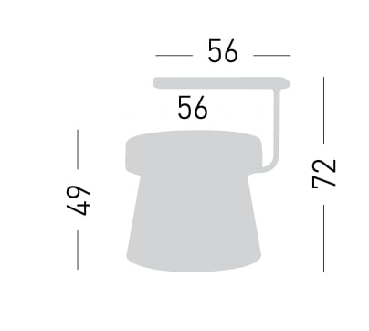 Круглый тканевый пуф с планшетом из инженерного пластика GABER SALT 56 TABLET ARCH-00029217 - Вид №2