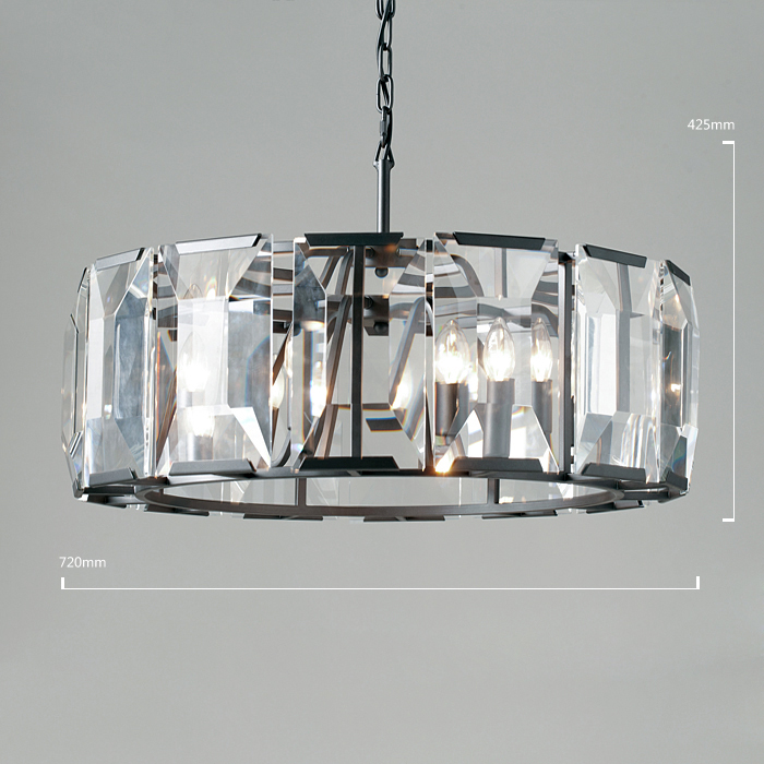 Подвесной светильник Harlow Crystal 6D от Delight Collection 8351-6D DELIGHT COLLECTION ДИЗАЙНЕРСКИЕ 243719 Прозрачный;серый  - Вид №1