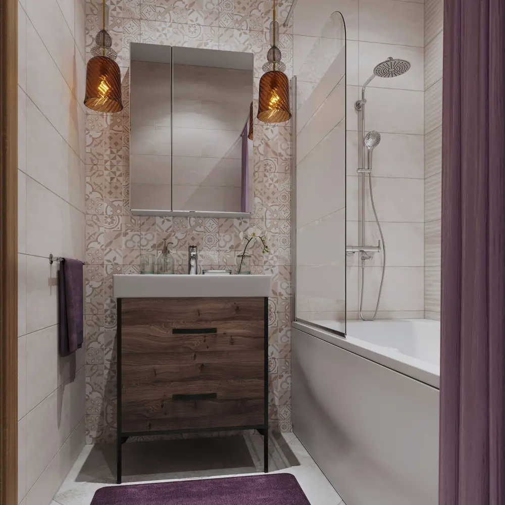 Aquanet Инди Вилис - подвесная тумба под раковину 65 см дуб веллингтон 83075748 STLM-0038891 - Вид №10