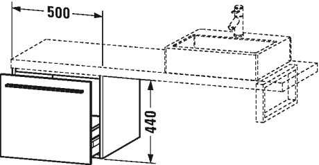 XL543200909 X-Large Шкафчик для консоли Светло-голубой матовый декор Duravit - Вид №1