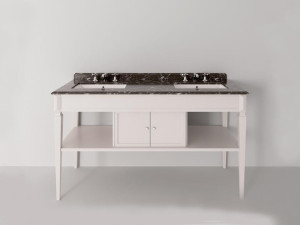 Двойная деревянная раковина со встроенной раковиной