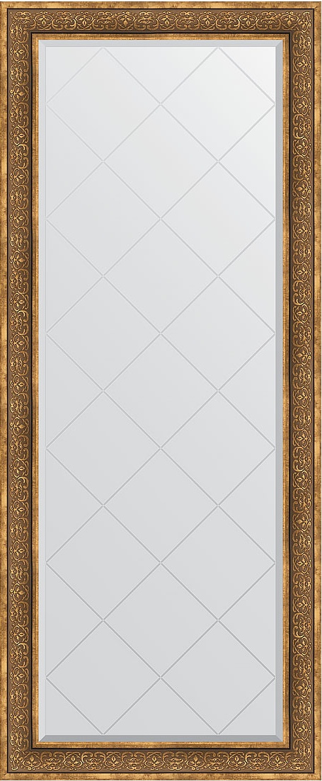 BY 6331 Зеркало напольное с гравировкой в багетной раме - вензель бронзовый 101 mm EVOFORM Exclusive-G floor