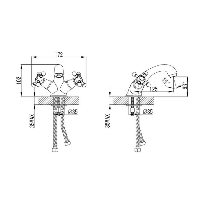 CADSB00M01 Milardo Cadiss Смеситель для умывальника Cadiss Россия  - Вид №6