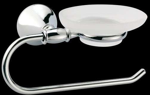 TM239 Полотенцедержатель с мыльницей, из матового стекла, настенный, bagno&associati TEMPO