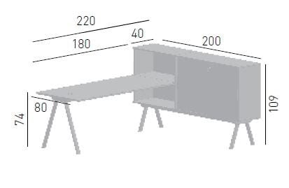 Рабочий стол со встроенной полкой GABER WORKSTATION 2027 SX ARCH-00031485 - Вид №5