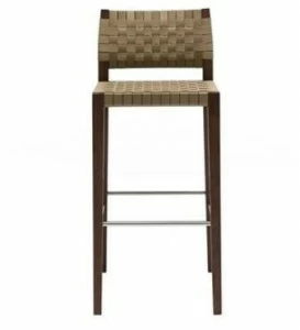 Andreu World Высокий табурет из дуба с подставкой для ног и спинкой Valeria Bq7514-bq7523