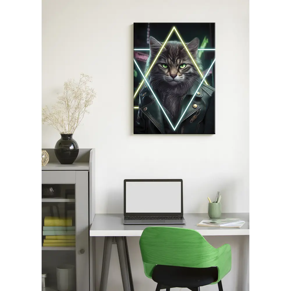 Картина Неоновый кот 2 50x70 FBRUSH STLM-2172175 - Вид №2