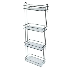 Полка для ванной прямоугольная Swensa четырехъярусная 29.1 см цвет хром