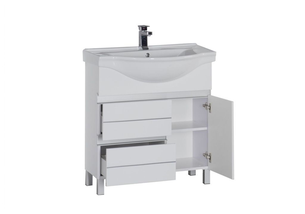 Тумба с раковиной Aquanet Доминика 80 белый 0017048000169551 - Вид №2