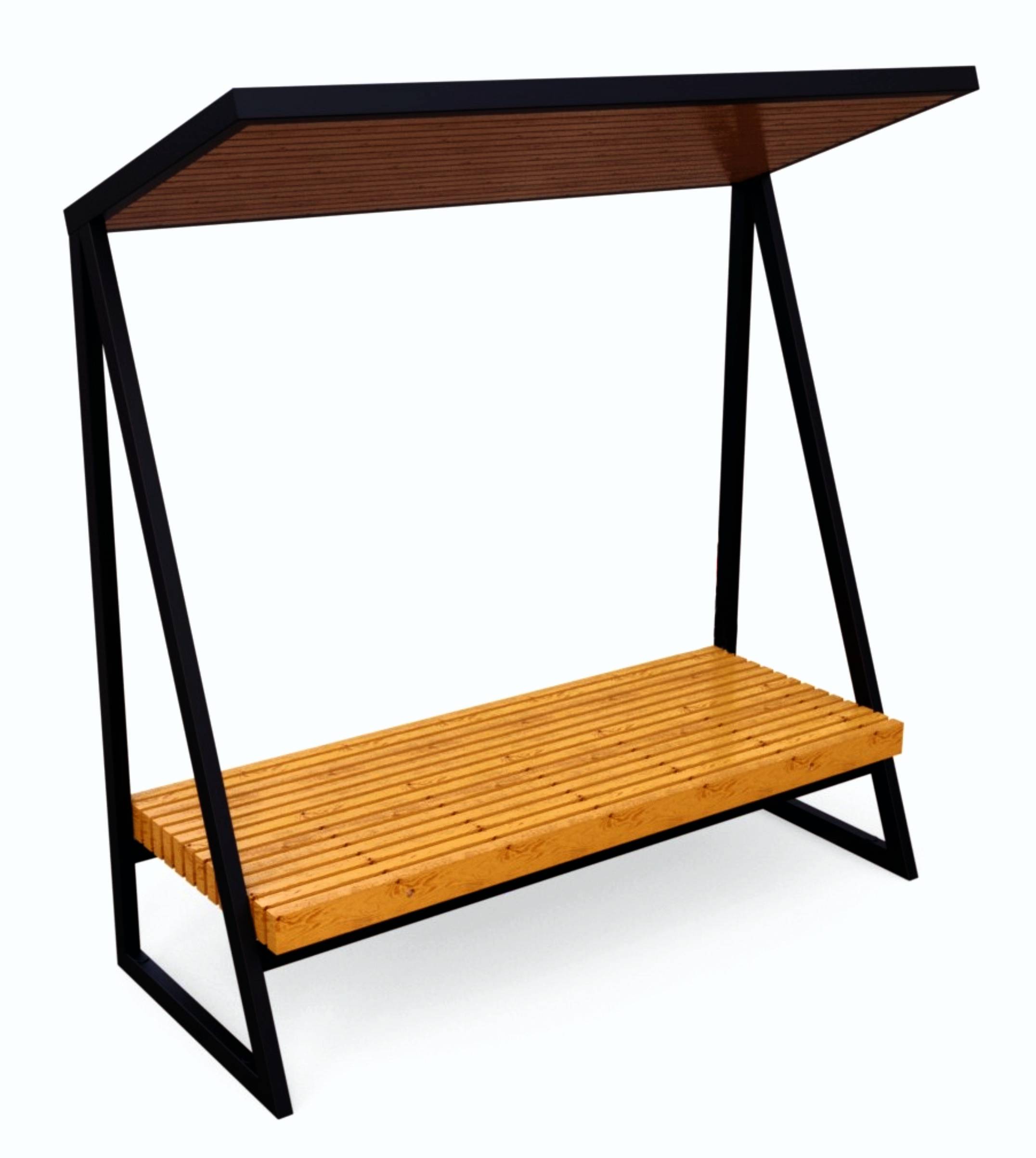 14513 ЛАРГО Street 1 без задней стенки, навес и скамья уличные LAB.Space  - Вид №1