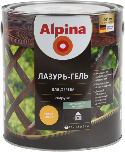 84586804 Лазурь-гель для дерева сосна 2.5 л STLM-0052381 ALPINA