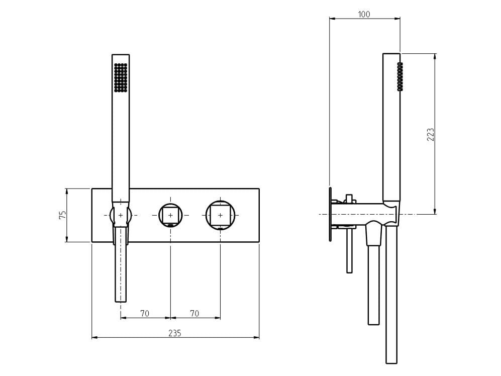 Однорычажный смеситель для душа из нержавеющей стали с переключателем Rubinetterie Frattini Aline ARCH-00143641 - Вид №2