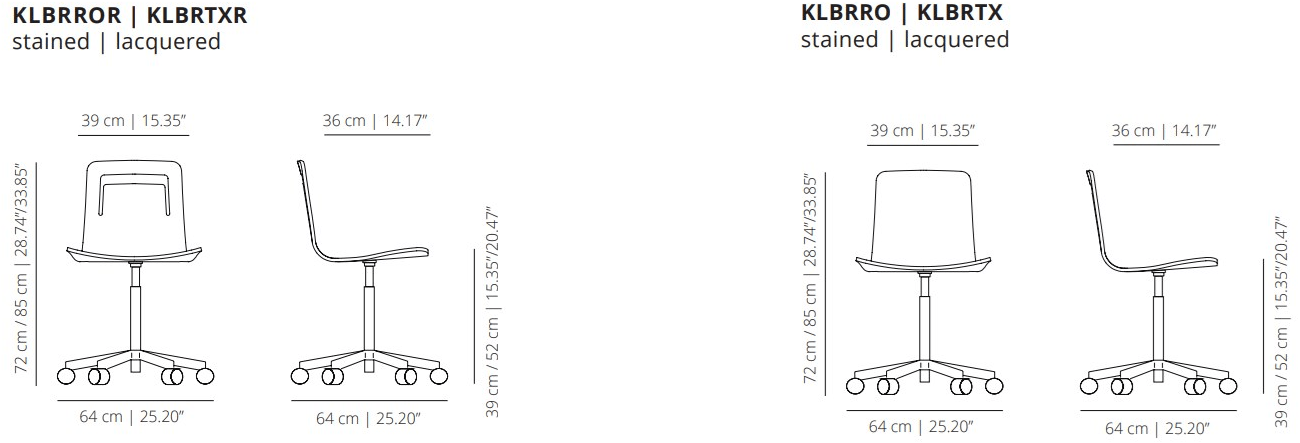 Viccarbe Вращающийся офисный стул из дерева на колесиках Klip sun-id-1353097 - Вид №3
