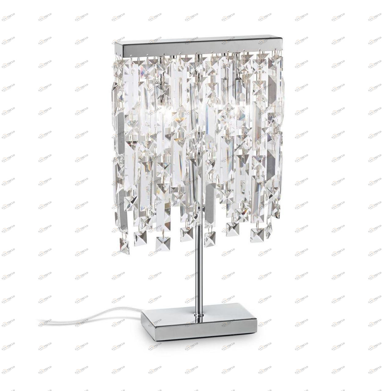 Настольная лампа с хрустальными подвесками хром Elisir Elisir TL2 IDEAL LUX ИНТЕРЬЕРНЫЕ 337281 Прозрачный;хром 