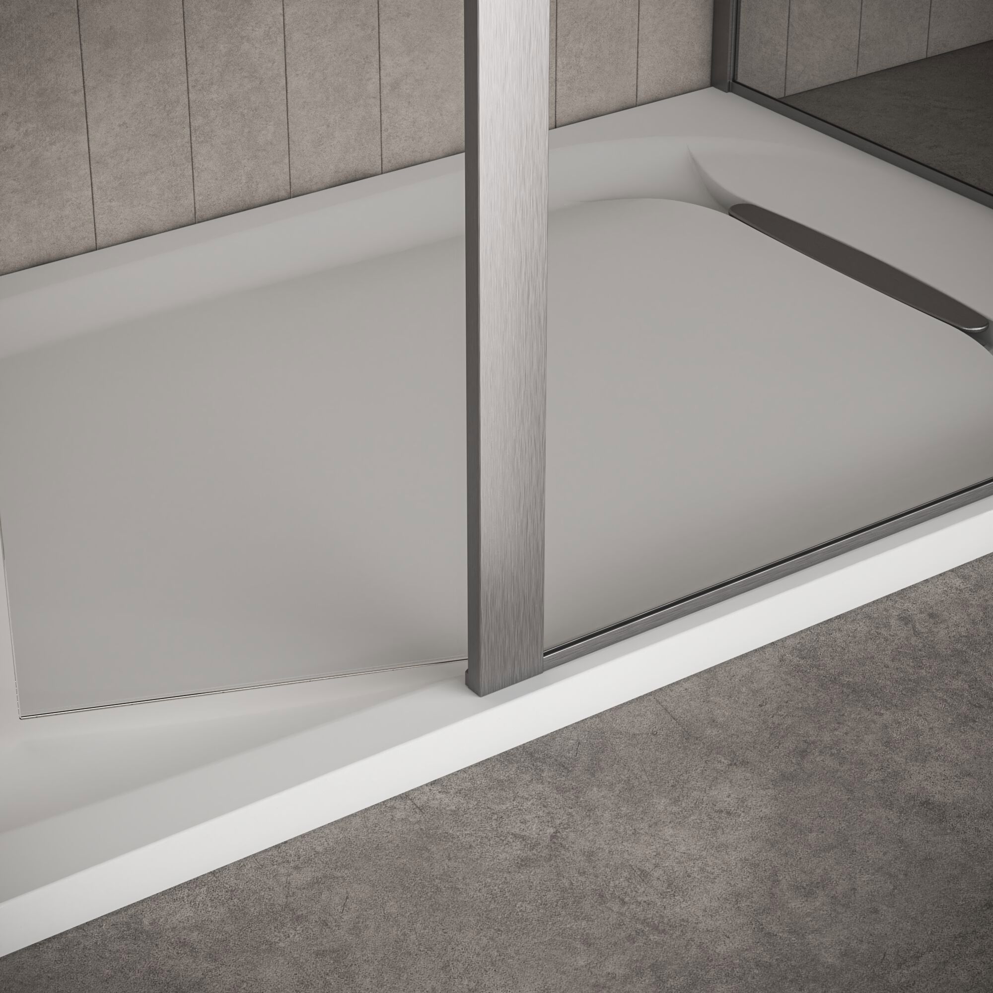 Угловой душ из закаленного стекла Kinedo Pure Alu-8 Walk-in ARCH-00014820 - Вид №3