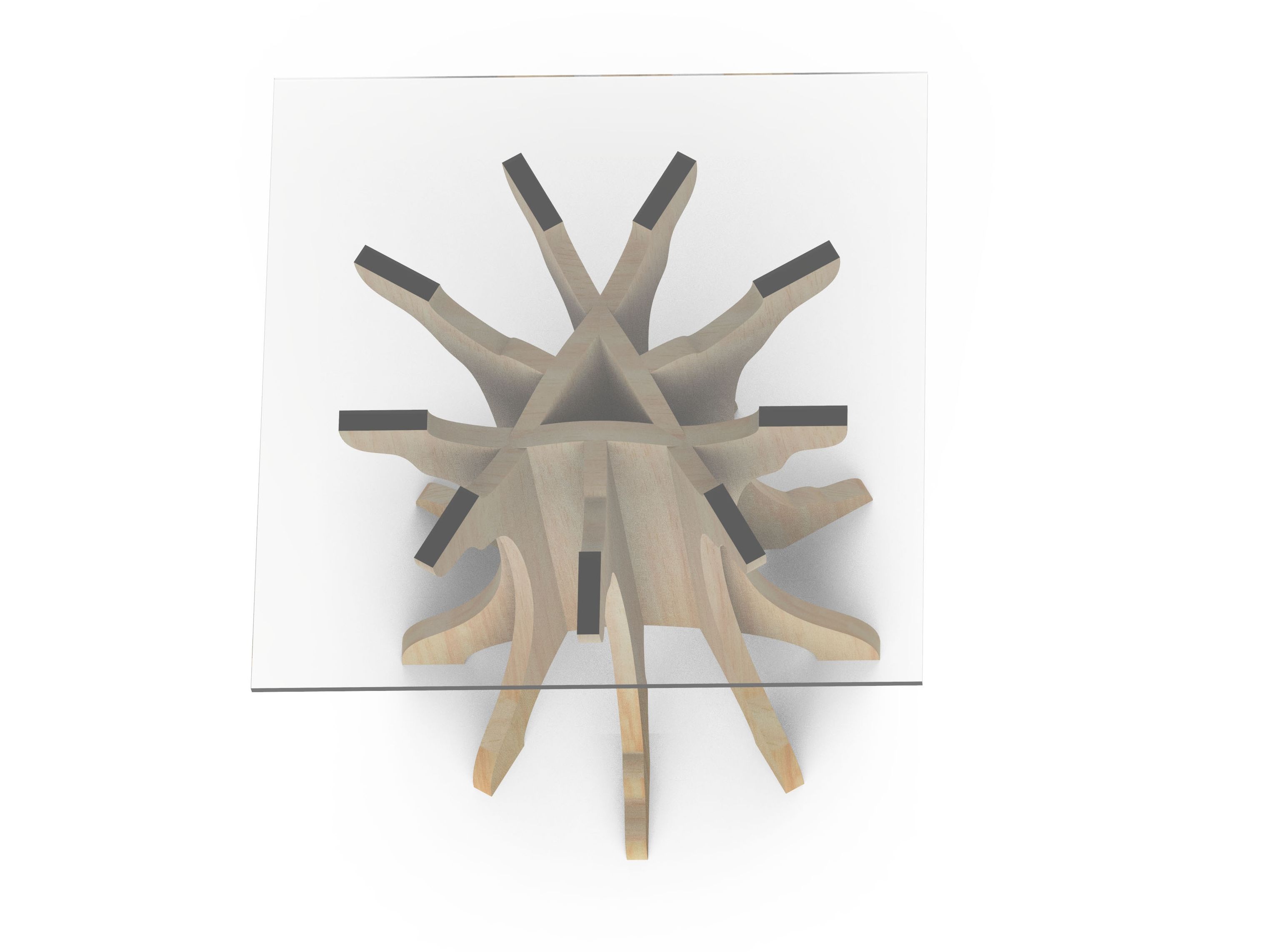 Высокий квадратный березовый журнальный столик ALBEDO ARCH-00065623 - Вид №1