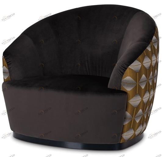 Stylish Club Мягкое кресло из микрофибры и бархата с подлокотниками Club Scf.cl09