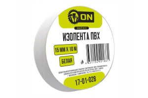 16549239 Изолента ПВХ 15мм х 10м белая 17-01-028 On