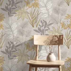 91709615 Обои флизелиновые Moda Interio Botanicus бежевые/светло-коричневые/светло-серые 1.06 м 123-106-41 STLM-1407445