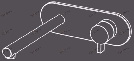 Radomonte Смеситель для умывальника из нержавеющей стали настенный с тарелкой Toox Txq21