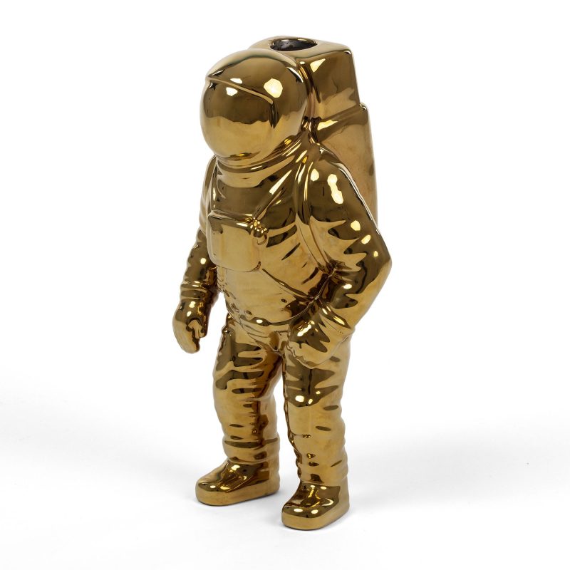 Ваза фарфоровая 28х12см золотая Cosmic Diner Starman Gold SELETTI ДИЗАЙНЕРСКИЕ 00-3883257 Золото  - Вид №1