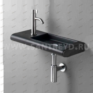 L020T0R1V1.105 Подвесная раковина прямоугольная A. e T. Italia CURVET Черный матовый