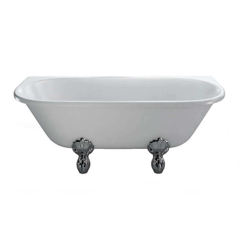 Burlington Традиционная ванна на ножках Avantgarde 1700 с приставной стенкой с ножками Luxury Claw в черном цвете L1B T12D 
