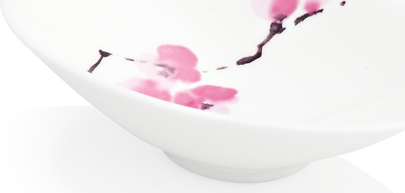 10532281 Dibbern Чаша овальная малая Dibbern "Вишни в цвету" 13,5см Фарфор костяной 