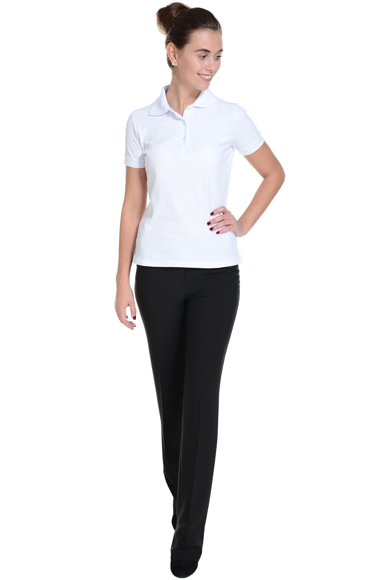 62161 Тенниска-поло женская белая LUXE  Одежда для салонов красоты  размер XS  - Вид №8