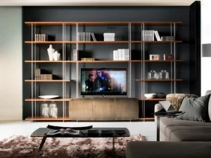 Former In Italia Модульная стенка для хранения из нержавеющей стали и дерева Michelangelo