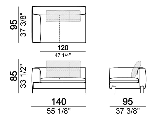 3-местный тканевый диван Arketipo BROWN SUGAR ARCH-00058205 - Вид №24