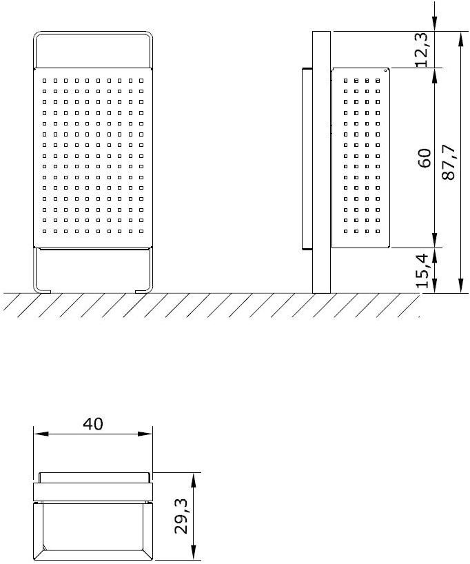 Euroform W Контейнер для мусора из металла  2040l, 2050l, 2050al  - Вид №6