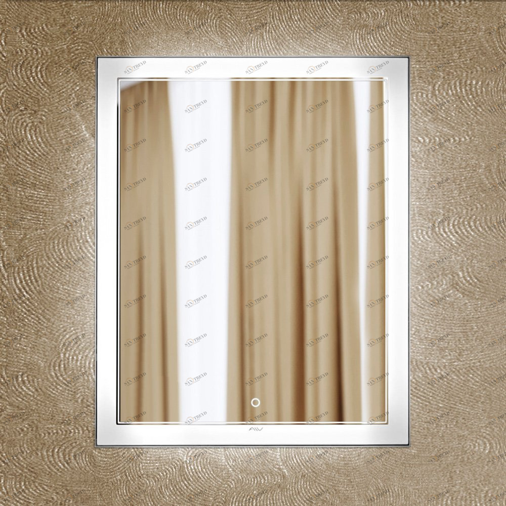 Зеркало настенное с подсветкой 90х80 см белое Bella Lux ALAVANN BELLA LUX 303913 Белый;зеркальный 