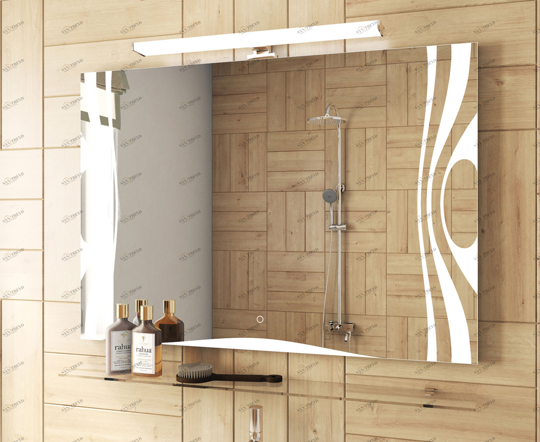 Стеклянная полка 10001000⨉120⨉8 мм хром Santreyd VIGO sun-id-665158