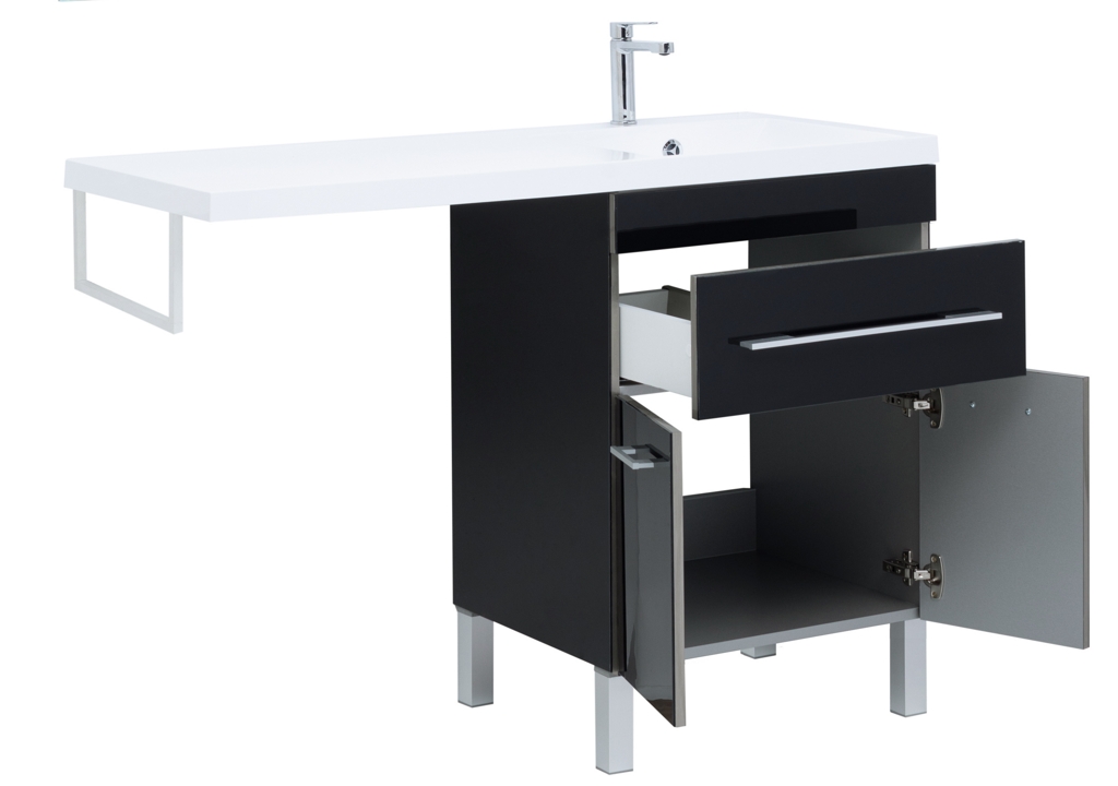 Тумба с раковиной Aquanet Верона 120 R черный (напольная, 1 ящик, 2 дверцы) 0018270500239568 - Вид №3
