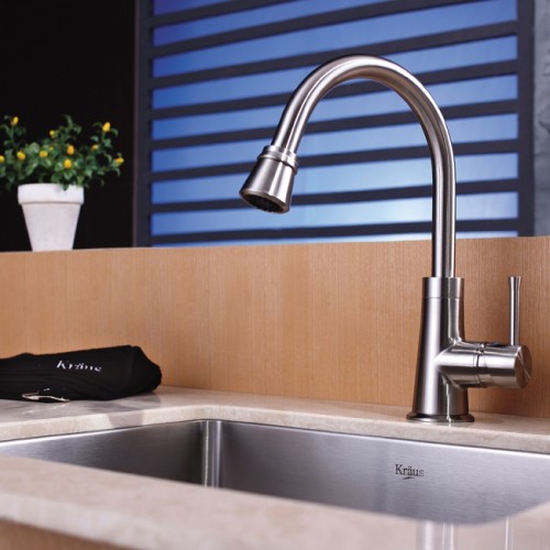 KHU101-23-KPF2220SN-KSD33BN Накладная раковина на столешницу  прямоугольная Krausru  - Вид №2