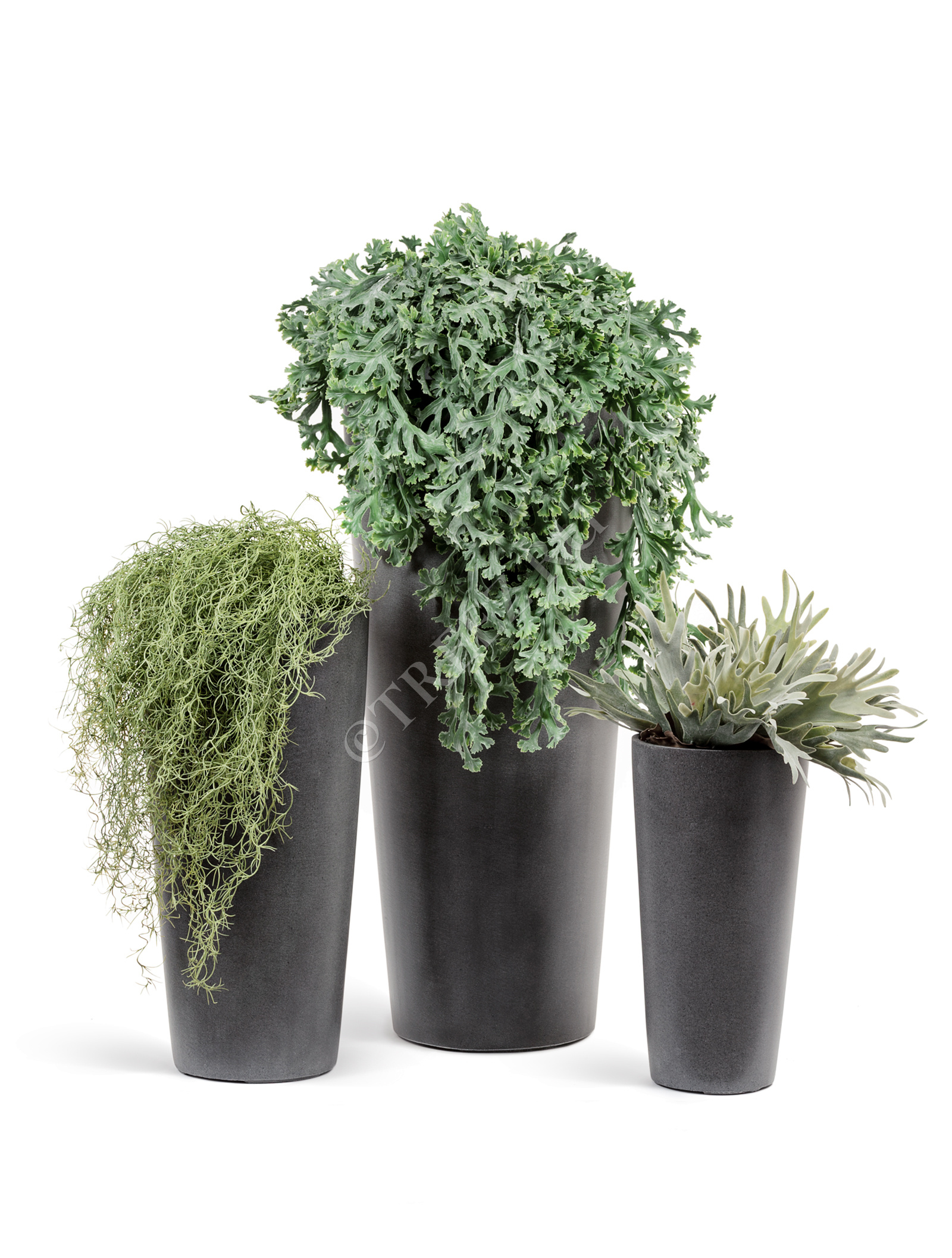 41.3319-02-020-GR-45 Кашпо  Effectory - серия Beton - Высокий конус - Тёмно-серый бетон Цветочная коллекция  - Вид №4