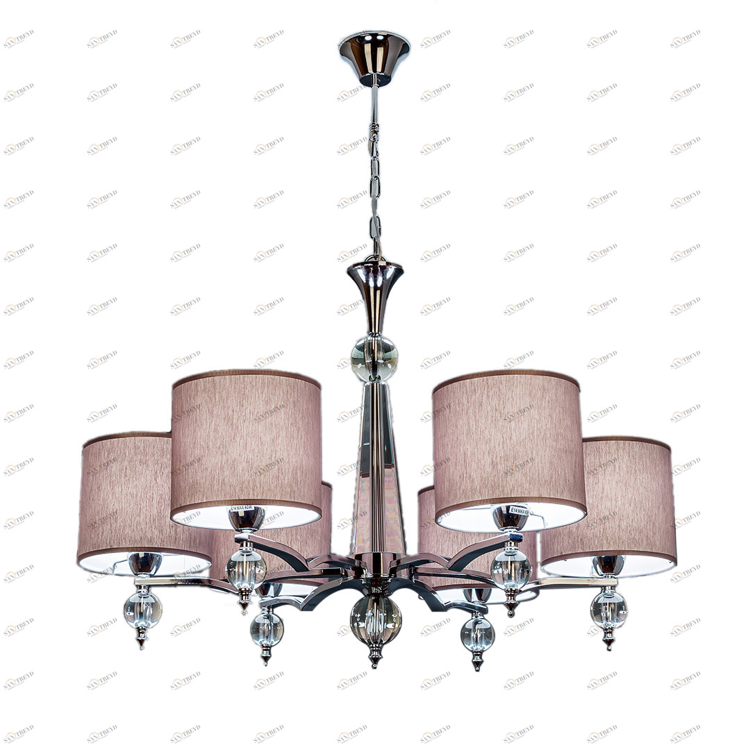 Люстра подвесная с абажуром на 6 ламп серая Frezia Light 116936 FREZIA LIGHT ДИЗАЙНЕРСКИЕ 00-3953620 Серый 