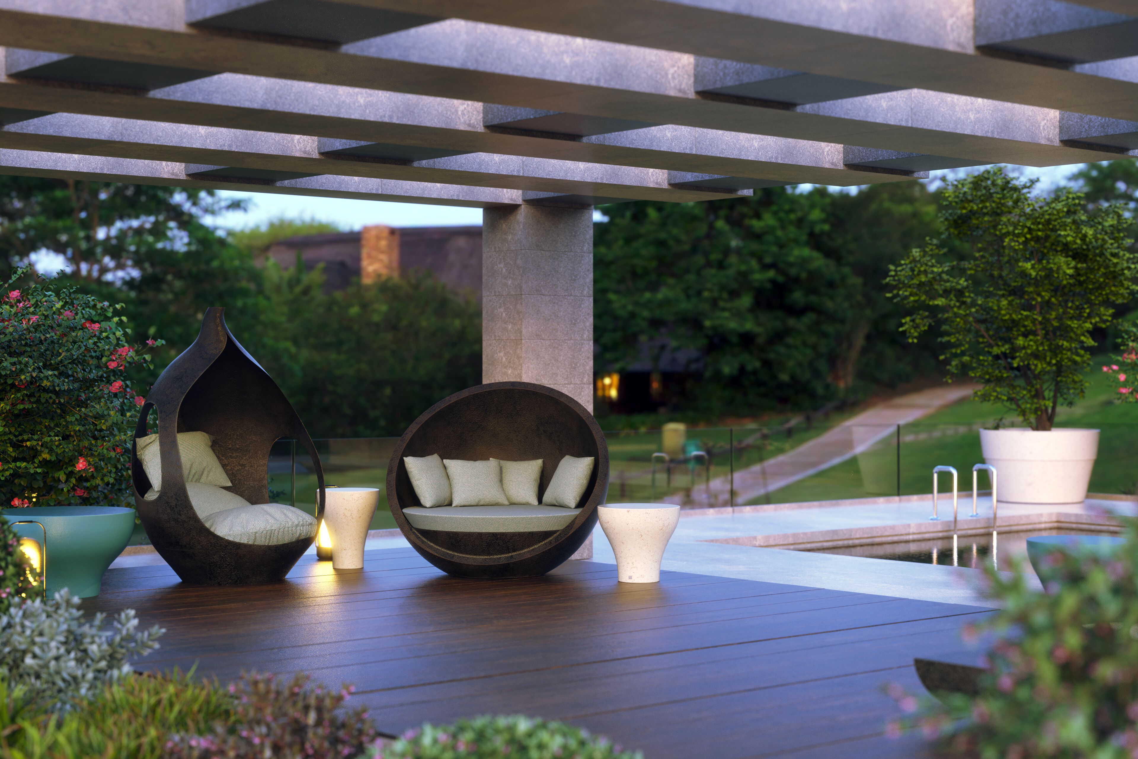 Стекловолокно садовое кресло GANSK TULIP ARCH-00091425 - Вид №2