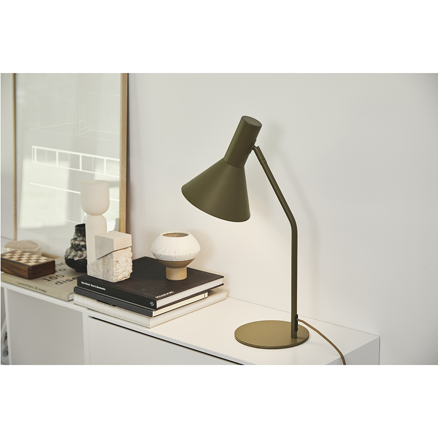 123040 Лампа настольная lyss, 50х25хD18 см, оливковая матовая Frandsen  - Вид №4