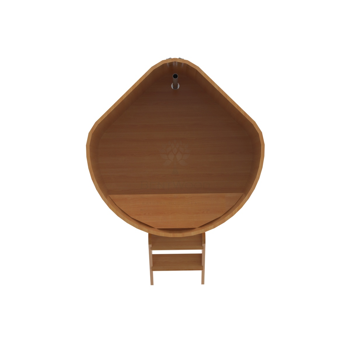 1230 Купель угловая из лиственницы 1,19х1,19х1,0 натуральная премиум Alyarus  - Вид №4