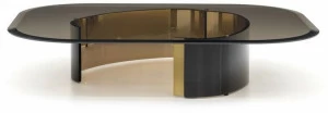 Minotti Прямоугольный стеклянный журнальный столик для гостиной