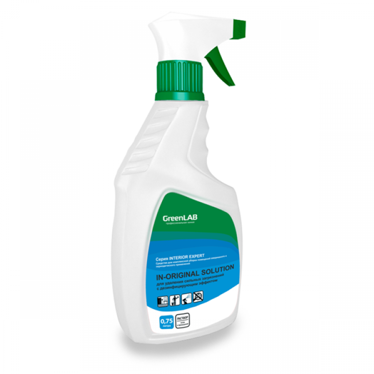 IN-019/05 GreenLAB IN - ORIGINAL SOLUTION, 0.75 л - для удаления устойчивых, сильных загрязнений с дезинфицирующим эффектом 