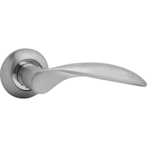 Ручка дверная на розетке Viola RM SC16, цвет матовый хром