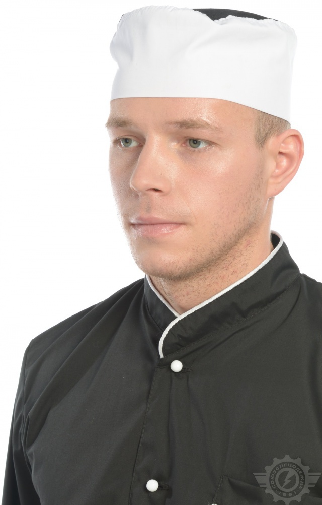 61165 Головной убор "Таблетка" ткань "Тиси" бело-черная  Повар  размер 59-60 Спецодежда  - Вид №3